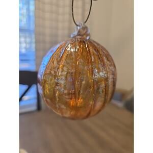 Hand Blown Christmas Ornament Art Glass Orb Ball Sun Catcher 11 In Circumstance